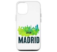 Cool Madrid Spain Splash Water Color Skyline Graphic Design Carcasa para iPhone 12/12 Pro