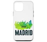 Cool Madrid Spain Splash Water Color Skyline Graphic Design Carcasa para iPhone 12 Mini