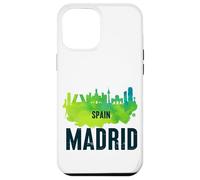 Cool Madrid Spain Splash Water Color Skyline Graphic Design Carcasa para iPhone 12 Pro MAX