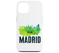 Cool Madrid Spain Splash Water Color Skyline Graphic Design Carcasa para iPhone 13