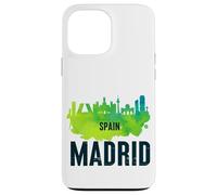 Cool Madrid Spain Splash Water Color Skyline Graphic Design Carcasa para iPhone 13 Pro MAX