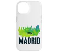 Cool Madrid Spain Splash Water Color Skyline Graphic Design Carcasa para iPhone 14