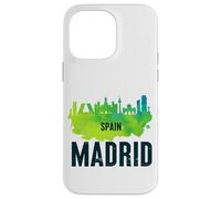 Cool Madrid Spain Splash Water Color Skyline Graphic Design Carcasa para iPhone 14 Pro MAX