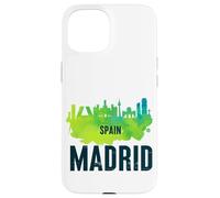 Cool Madrid Spain Splash Water Color Skyline Graphic Design Carcasa para iPhone 15