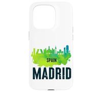 Cool Madrid Spain Splash Water Color Skyline Graphic Design Carcasa para iPhone 15 Pro