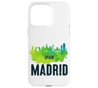Cool Madrid Spain Splash Water Color Skyline Graphic Design Carcasa para iPhone 15 Pro MAX