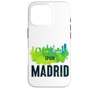 Cool Madrid Spain Splash Water Color Skyline Graphic Design Carcasa para iPhone 16 Pro