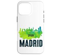 Cool Madrid Spain Splash Water Color Skyline Graphic Design Carcasa para iPhone 16 Pro MAX