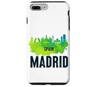 Cool Madrid Spain Splash Water Color Skyline Graphic Design Carcasa para iPhone 7 Plus/8 Plus