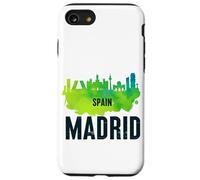 Cool Madrid Spain Splash Water Color Skyline Graphic Design Carcasa para iPhone SE (2020) / 7/8