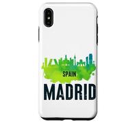 Cool Madrid Spain Splash Water Color Skyline Graphic Design Carcasa para iPhone XS MAX