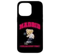 Cool Madrid Spain Teddy Bear Illustration Graphic Cartoon Carcasa para iPhone 14 Pro MAX