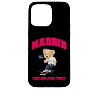 Cool Madrid Spain Teddy Bear Illustration Graphic Cartoon Carcasa para iPhone 15 Pro MAX