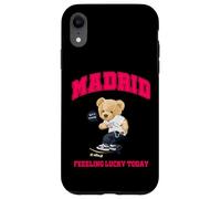 Cool Madrid Spain Teddy Bear Illustration Graphic Cartoon Carcasa para iPhone XR