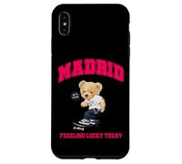 Cool Madrid Spain Teddy Bear Illustration Graphic Cartoon Carcasa para iPhone XS MAX