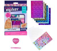 Cool MAKER - Kit de Uñas Postizas Niña Metalizadas - Set Manicura con 6 Láminas de Brillos y Calcomanías para Crear 5 Diseños Sin Esmalte - Juguetes Niñas 7 Años +