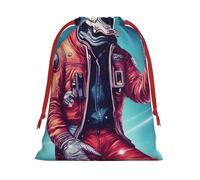 Cool Man In Outer Space - Bolsas de regalo con cordón vibrante con estampado de galaxia, colección de bolsas de regalo de cumpleaños, bolsas de regalo reutilizables, bolsa de regalo de Navidad
