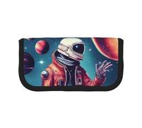 Cool Man in Outer Space Galaxy - Estuche de lona para lápices, almacenamiento organizado para picnics y uso diario, bolsa de maquillaje, soporte para lápices