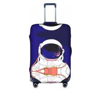 Cool Man in Outer Space Galaxy Funda de equipaje lavable a la moda, protector de maleta para equipaje de viaje de 18 a 32 pulgadas, White, L