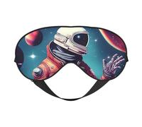 Cool Man in Outer Space Galaxy - Máscara de ojos opaca de doble cara para relajación, cero presión, noche