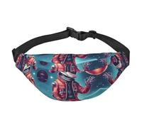 Cool Man in Outer Space Galaxy - Riñonera ajustable a la cadera, resistente al agua, para senderismo, viajes, casual, correr, senderismo, ciclismo, Negro -, Talla única