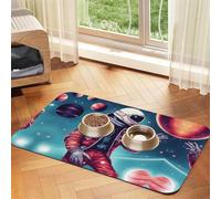 Cool Man in Outer Space - Tapete de comida para mascotas, absorbente, antideslizante, de piel sintética, para perros, gatos, mascotas, cuenco individual