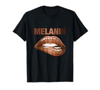 Cool Melanin Girl Lips Graphic Tees, Black Girls Magic Style Camiseta