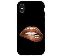 Cool Melanin Girl Lips Graphic Tees, Black Girls Magic Style Carcasa para iPhone X/XS