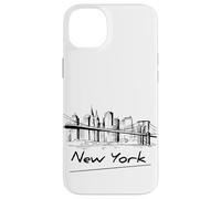 Cool Men's Women's Kids New York City Skyline Sketch Drawing Carcasa para iPhone 14 Plus