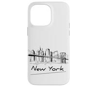 Cool Men's Women's Kids New York City Skyline Sketch Drawing Carcasa para iPhone 14 Pro MAX