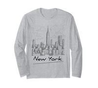 Cool Men's Women's Kids New York City Skyline Sketch Drawing Manga Larga