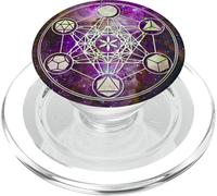 Cool Metatron Cube Geometric Design Sacred Geometry Galaxy PopSockets PopGrip para MagSafe