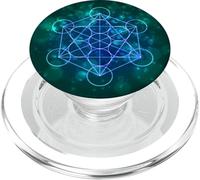 Cool Metatron Cube Geometric Design Sacred Geometry Galaxy PopSockets PopGrip para MagSafe