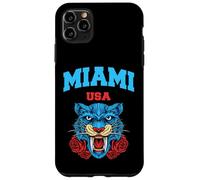 Cool Miami Beach with Floral Wild Tiger Illustration Graphic Carcasa para iPhone 11 Pro MAX