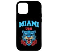 Cool Miami Beach with Floral Wild Tiger Illustration Graphic Carcasa para iPhone 12/12 Pro