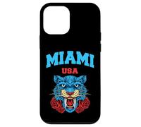 Cool Miami Beach with Floral Wild Tiger Illustration Graphic Carcasa para iPhone 12 Mini