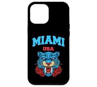 Cool Miami Beach with Floral Wild Tiger Illustration Graphic Carcasa para iPhone 12 Pro MAX