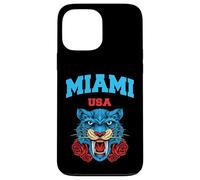 Cool Miami Beach with Floral Wild Tiger Illustration Graphic Carcasa para iPhone 13 Pro MAX