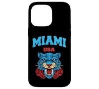 Cool Miami Beach with Floral Wild Tiger Illustration Graphic Carcasa para iPhone 14 Pro MAX