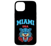 Cool Miami Beach with Floral Wild Tiger Illustration Graphic Carcasa para iPhone 15 Plus