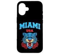 Cool Miami Beach with Floral Wild Tiger Illustration Graphic Carcasa para iPhone 16