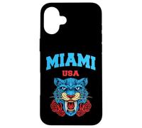 Cool Miami Beach with Floral Wild Tiger Illustration Graphic Carcasa para iPhone 16 Plus