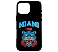 Cool Miami Beach with Floral Wild Tiger Illustration Graphic Carcasa para iPhone 16 Pro MAX
