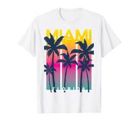 Cool Miami Florida Graphic Design Tees, I Love Miami, Miami Camiseta gráfica económica, Hombre, Blanco, S