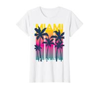 Cool Miami Florida Graphic Design Tees, I Love Miami, Miami Camiseta gráfica económica, Mujer, Blanco, M