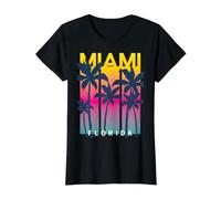 Cool Miami Florida Graphic Design Tees, I Love Miami, Miami Camiseta gráfica económica, Mujer, Negro, XL