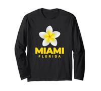 Cool Miami Florida Tropical Flower Frangipani Yellow Flower Manga Larga
