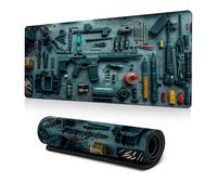 Cool Military Weapon Build Weapon Parts Display Large Gaming Mouse Pad, Desk Mat for Keyboard and Mousepad, Computer Office Supplies Accessories for Table Decors (F,15.7 * 35.4in Thick 2mm)