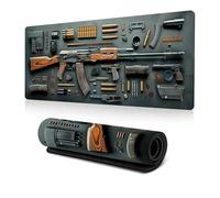 Cool Military Weapon Build Weapon Parts Display Large Gaming Mouse Pad, Desk Mat for Keyboard and Mousepad, Multi-Size for Computer Office Supplies Accessories (A,300 * 700 * 2MM)