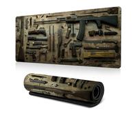 Cool Military Weapon Build Weapon Parts Display Large Gaming Mouse Pad, Desk Mat for Keyboard and Mousepad, Computer Office Supplies Accessories for Table Decors (C,15.7 * 35.4in Thick 2mm)